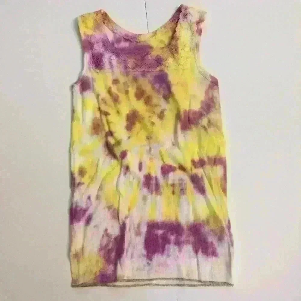 New Bundle Old Navy tie dyed tank with lace and skirt set Girls M